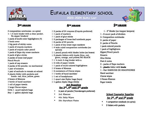EES Supply List 